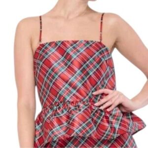 Flora Bea Jubi Top - Tartan Plaid